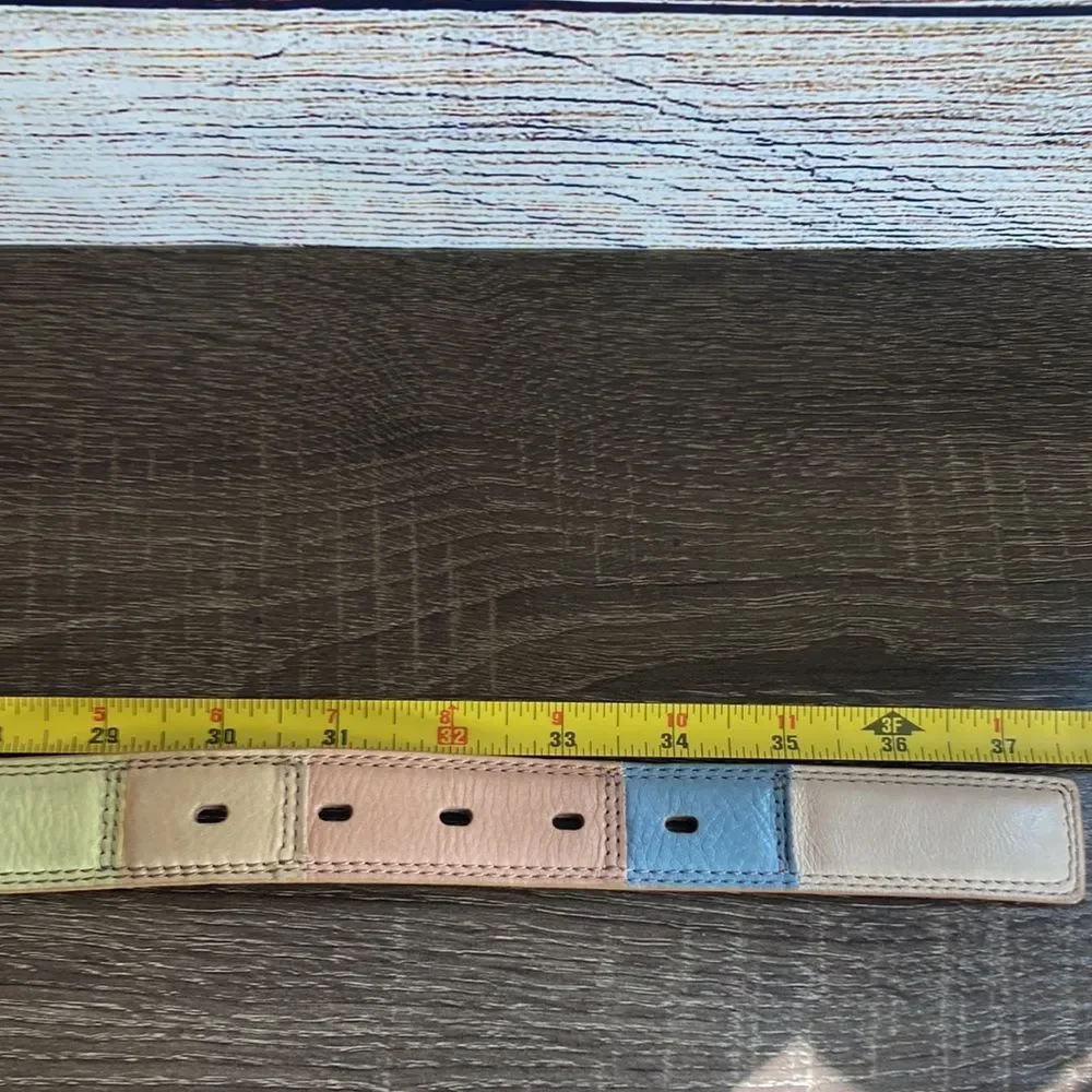 Vintage Women’s 32” Vintage Color Block Fossil Leather Belt